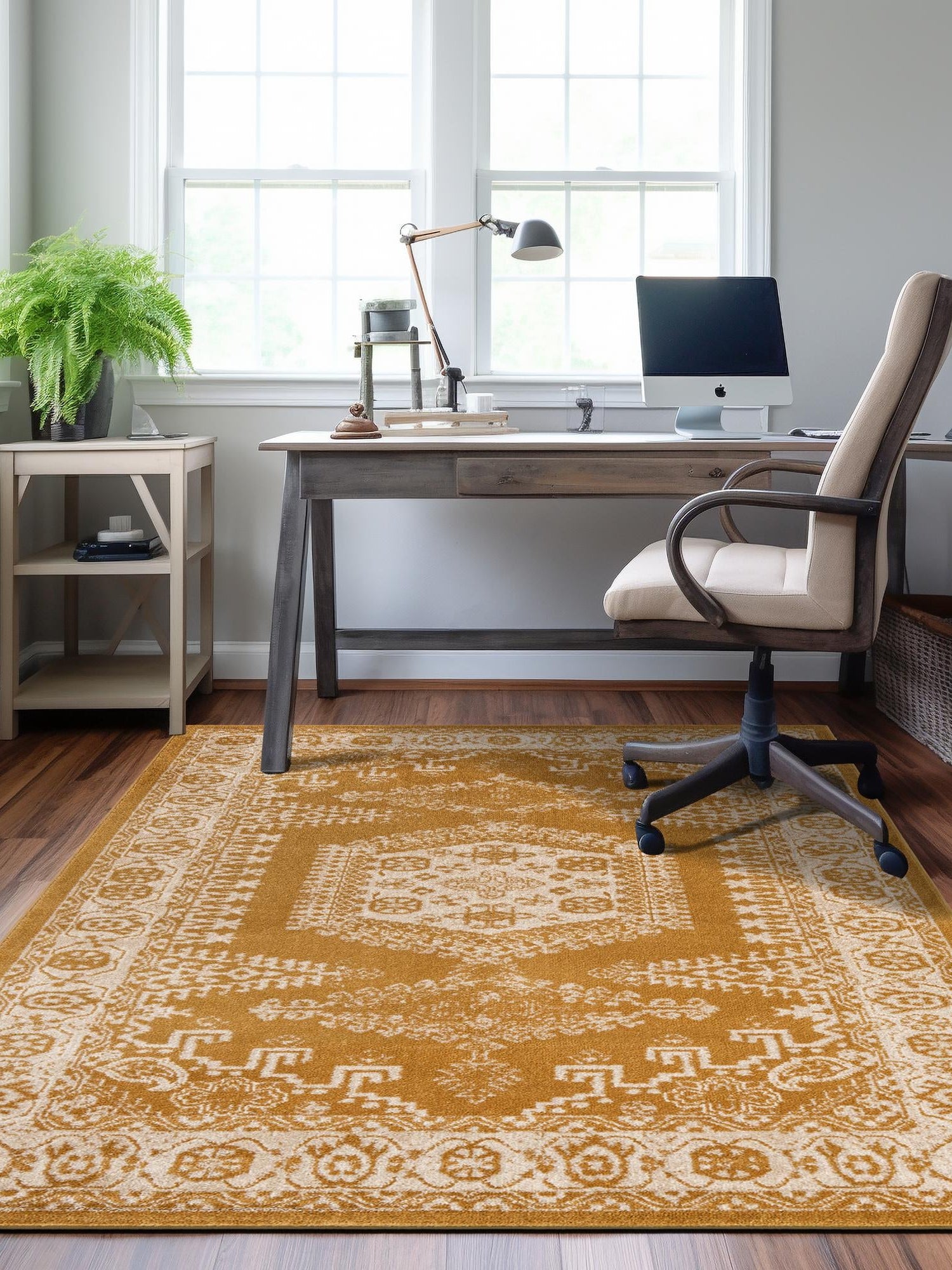 Gold 5' 1 x 8' Utopia Rectangle Area Rug Traditional Vintage Persian Inspired Vivid Color Durable Carpet for Unique Interiors for Sale at Rug Engine