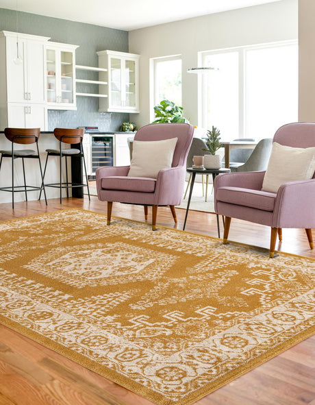 Gold 9' x 12' 2 Utopia Rectangle Area Rug Traditional Vintage Persian Inspired Vivid Color Durable Carpet for Unique Interiors for Sale at Rug Engine