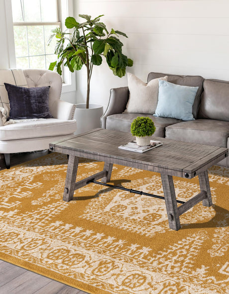 Gold 9' x 12' 2 Utopia Rectangle Area Rug Traditional Vintage Persian Inspired Vivid Color Durable Carpet for Unique Interiors for Sale at Rug Engine