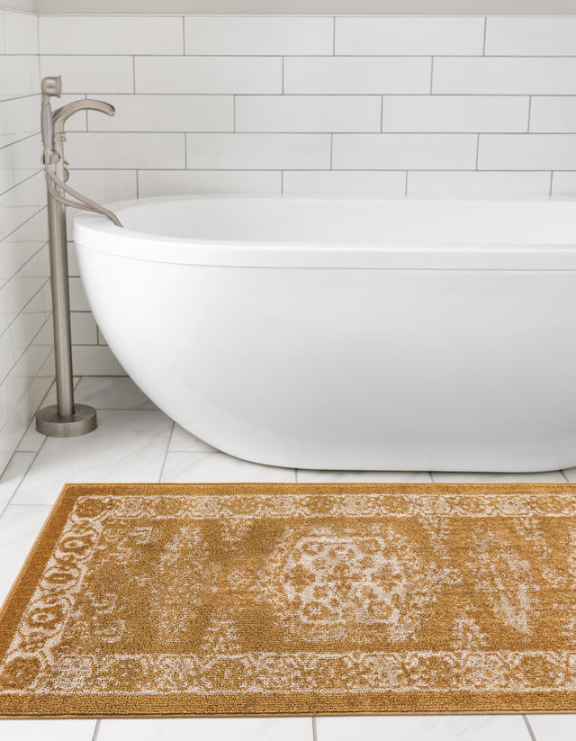 Gold 2' 7 x 10' Utopia Runner Area Rug Traditional Vintage Persian Inspired Vivid Color Durable Carpet for Unique Interiors for Sale at Rug Engine