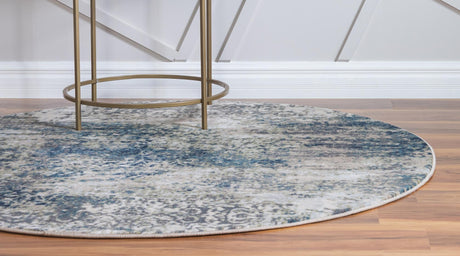 Navy Blue 10' x 10' Mystic Round Area Rug 100% Polypropylene Abstract Modern Carpet for Living Rooms, Dining, Bedrooms, Office for Sale at Rug Engine