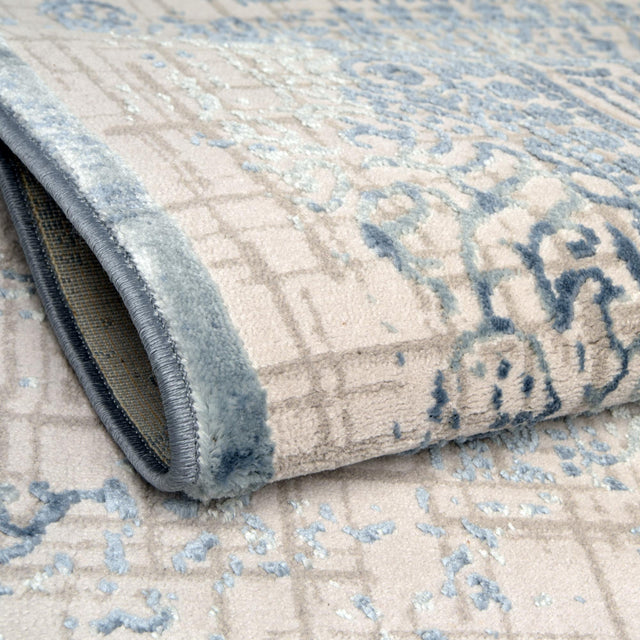 Blue 4' 1 x 4' 1 Aberdeen Round Area Rug 60% Polypropylene & 40% Polyester Living Dining Office Room Carpet for Sale at Rug Engine