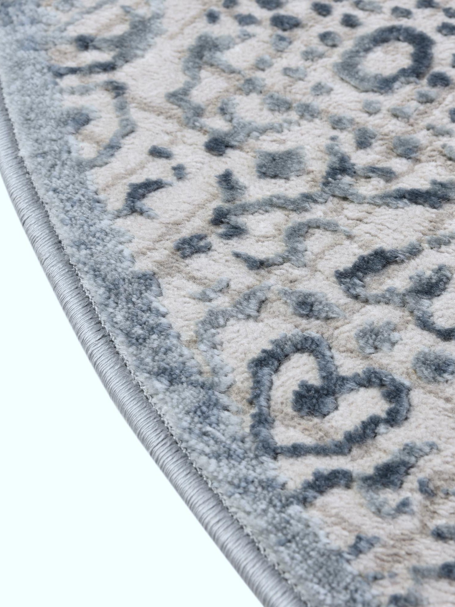 Blue 4' 1 x 4' 1 Aberdeen Round Area Rug 60% Polypropylene & 40% Polyester Living Dining Office Room Carpet for Sale at Rug Engine