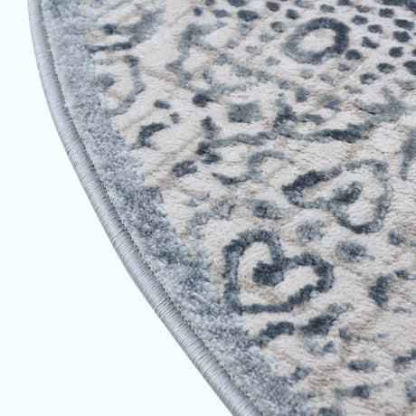 Blue 4' 1 x 4' 1 Aberdeen Round Area Rug 60% Polypropylene & 40% Polyester Living Dining Office Room Carpet for Sale at Rug Engine