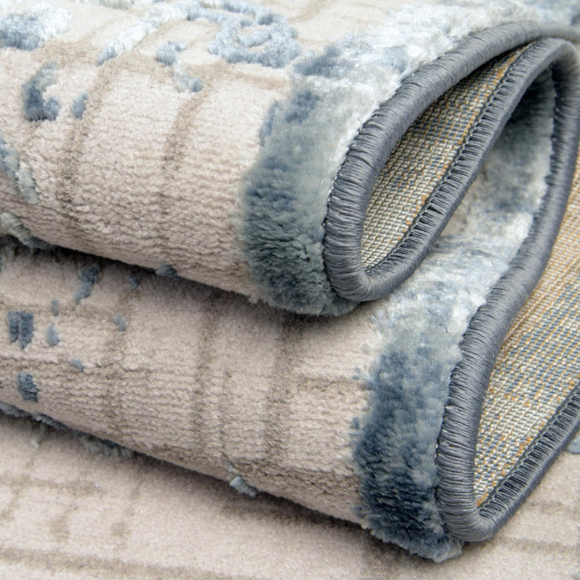 Blue 5' 3 x 5' 3 Aberdeen Round Area Rug 60% Polypropylene & 40% Polyester Living Dining Office Room Carpet for Sale at Rug Engine