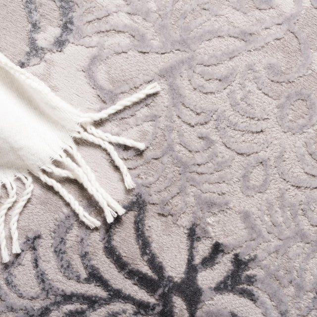 Gray 4' 1 x 4' 1 Aberdeen Round Area Rug 60% Polypropylene & 40% Polyester Living Dining Office Room Carpet for Sale at Rug Engine