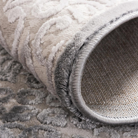 Gray 4' 1 x 4' 1 Aberdeen Round Area Rug 60% Polypropylene & 40% Polyester Living Dining Office Room Carpet for Sale at Rug Engine