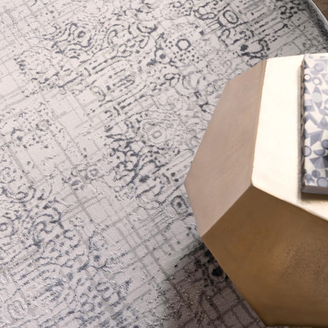 Gray 5' 3 x 5' 3 Aberdeen Round Area Rug 60% Polypropylene & 40% Polyester Living Dining Office Room Carpet for Sale at Rug Engine