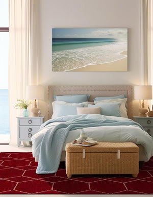 Red 3' 1 x 5' 3 Trellis Frieze Rectangle Area Rug Geometric Modern Unique Stain Resistant Easy Clean Carpet for Living, Dining, Bedrooms, Office for Sale at Rug Engine