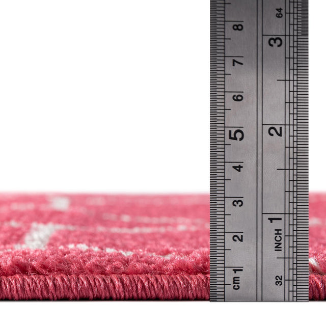 Pink 4' 1 x 6' 1 Trellis Frieze Rectangle Area Rug Geometric Modern Unique Stain Resistant Easy Clean Carpet for Living, Dining, Bedrooms, Office for Sale at Rug Engine
