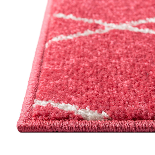 Pink 4' 1 x 6' 1 Trellis Frieze Rectangle Area Rug Geometric Modern Unique Stain Resistant Easy Clean Carpet for Living, Dining, Bedrooms, Office for Sale at Rug Engine