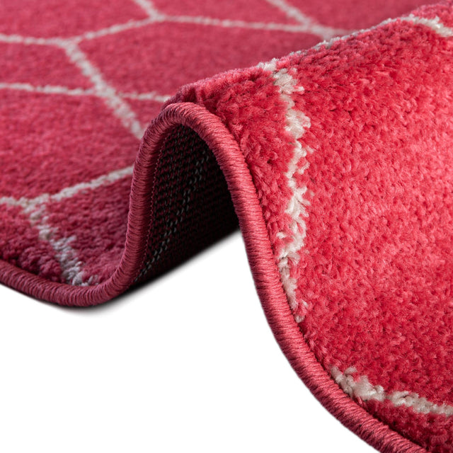 Pink 4' 1 x 6' 1 Trellis Frieze Rectangle Area Rug Geometric Modern Unique Stain Resistant Easy Clean Carpet for Living, Dining, Bedrooms, Office for Sale at Rug Engine