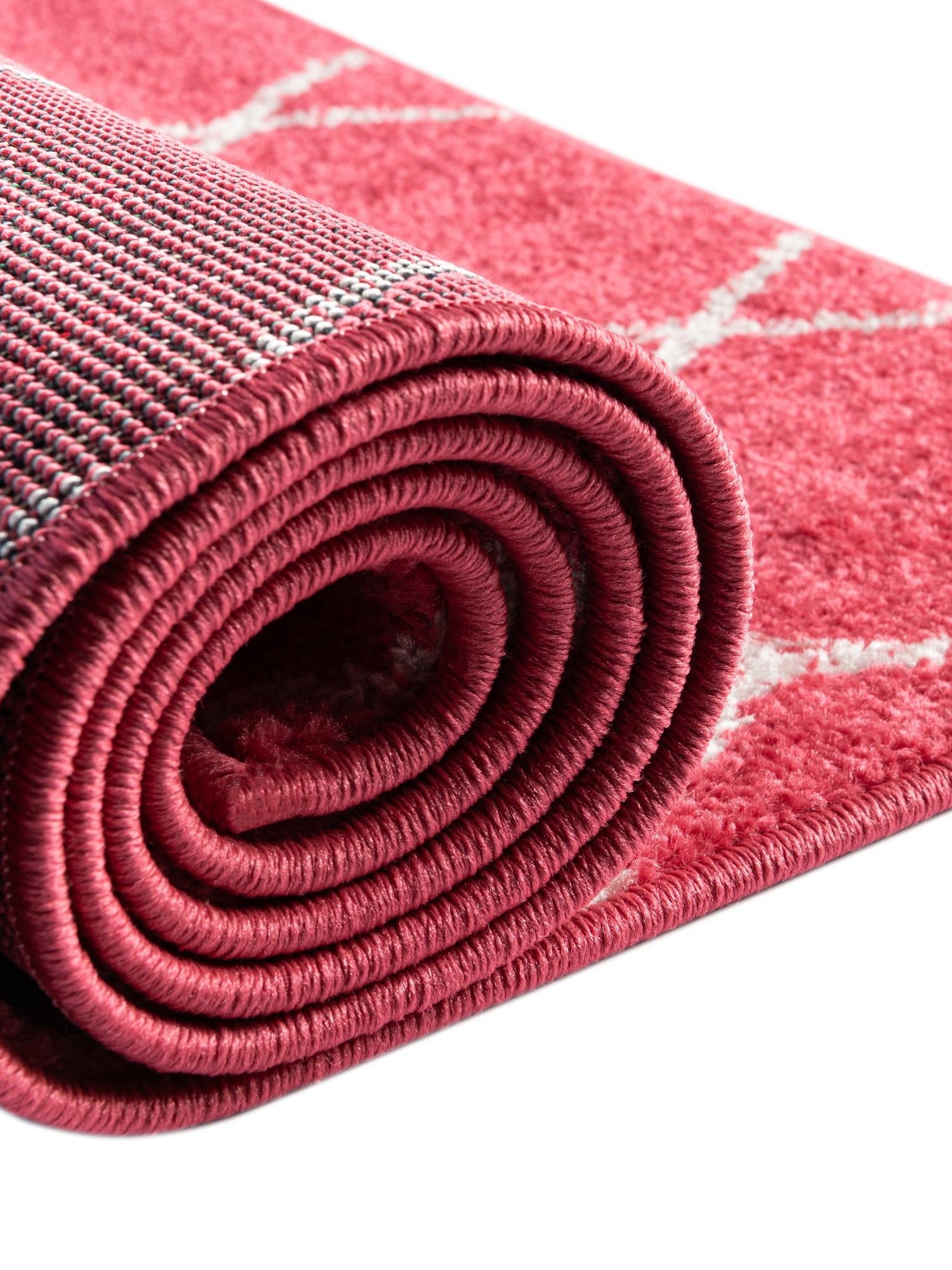 Pink 4' 1 x 6' 1 Trellis Frieze Rectangle Area Rug Geometric Modern Unique Stain Resistant Easy Clean Carpet for Living, Dining, Bedrooms, Office for Sale at Rug Engine