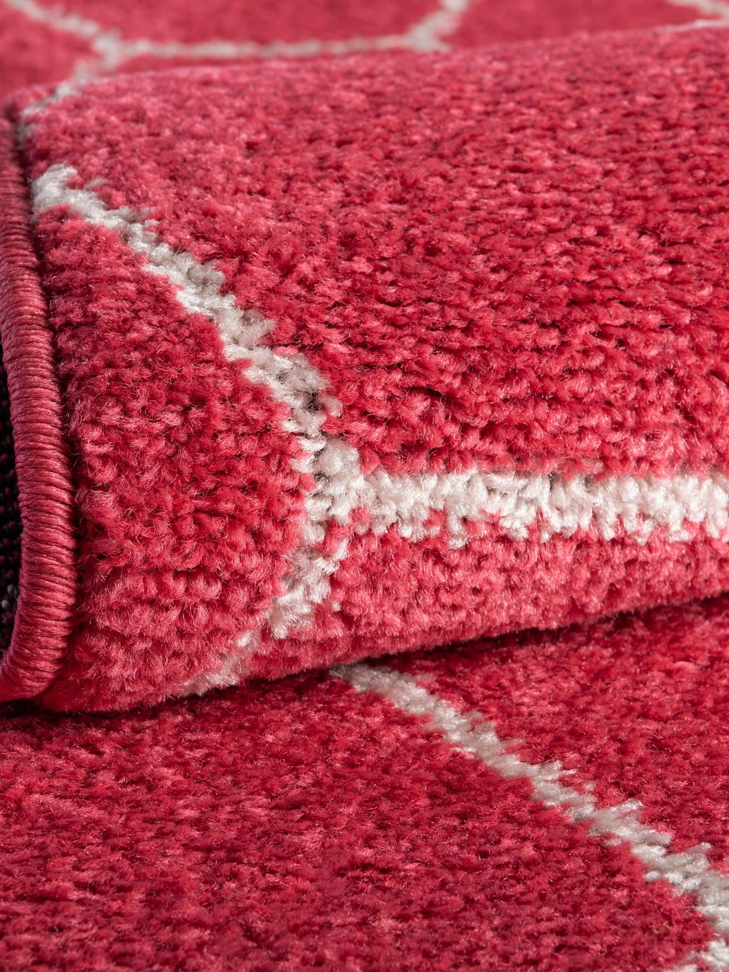 Pink 2' x 13' 1 Trellis Frieze Runner Area Rug Geometric Modern Unique Stain Resistant Easy Clean Carpet for Living, Dining, Bedrooms, Office for Sale at Rug Engine