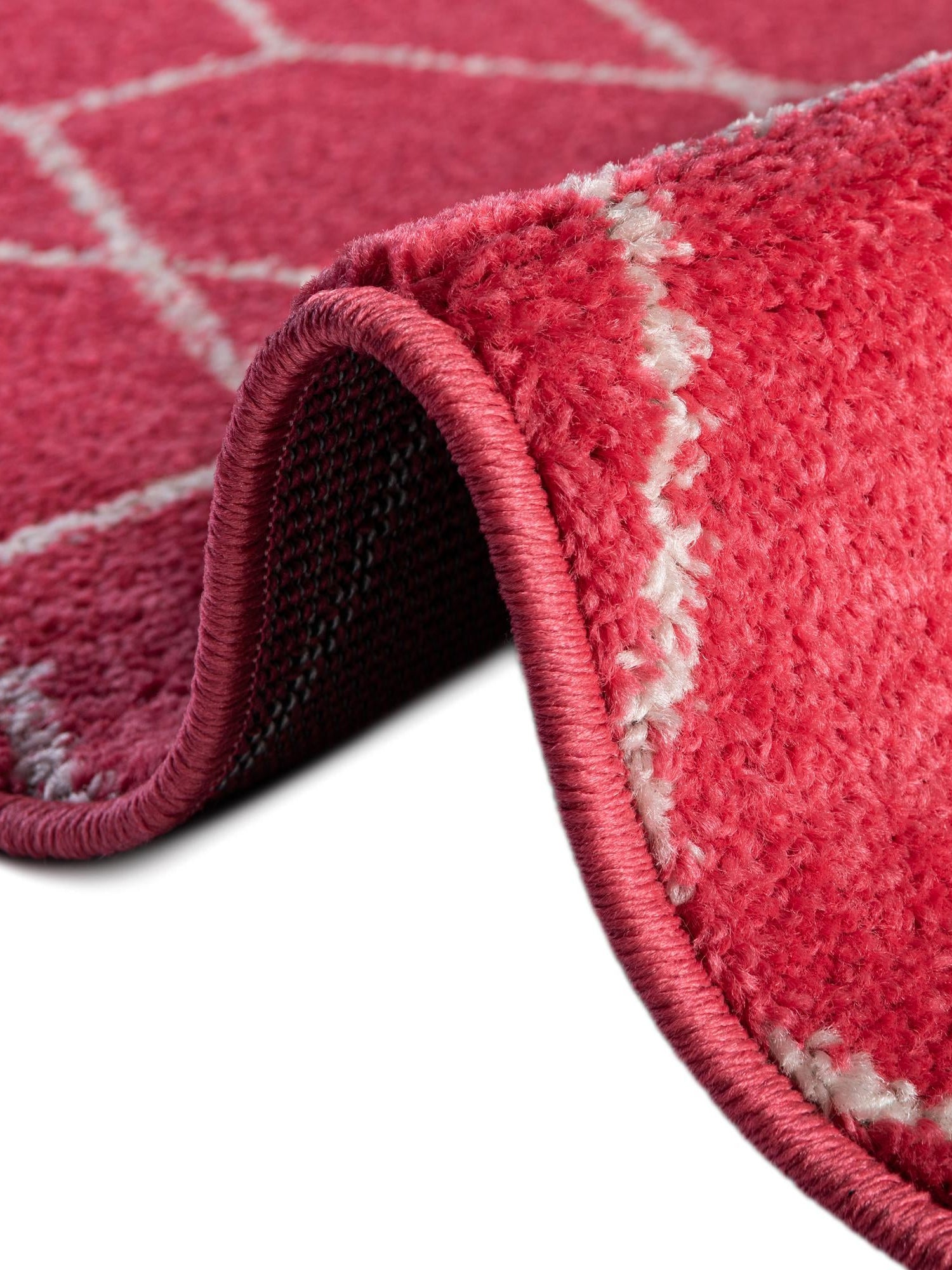 Pink 2' x 13' 1 Trellis Frieze Runner Area Rug Geometric Modern Unique Stain Resistant Easy Clean Carpet for Living, Dining, Bedrooms, Office for Sale at Rug Engine