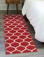 Red 2' 7 x 12' Trellis Frieze Runner Area Rug Geometric Modern Unique Stain Resistant Easy Clean Carpet for Living, Dining, Bedrooms, Office for Sale at Rug Engine