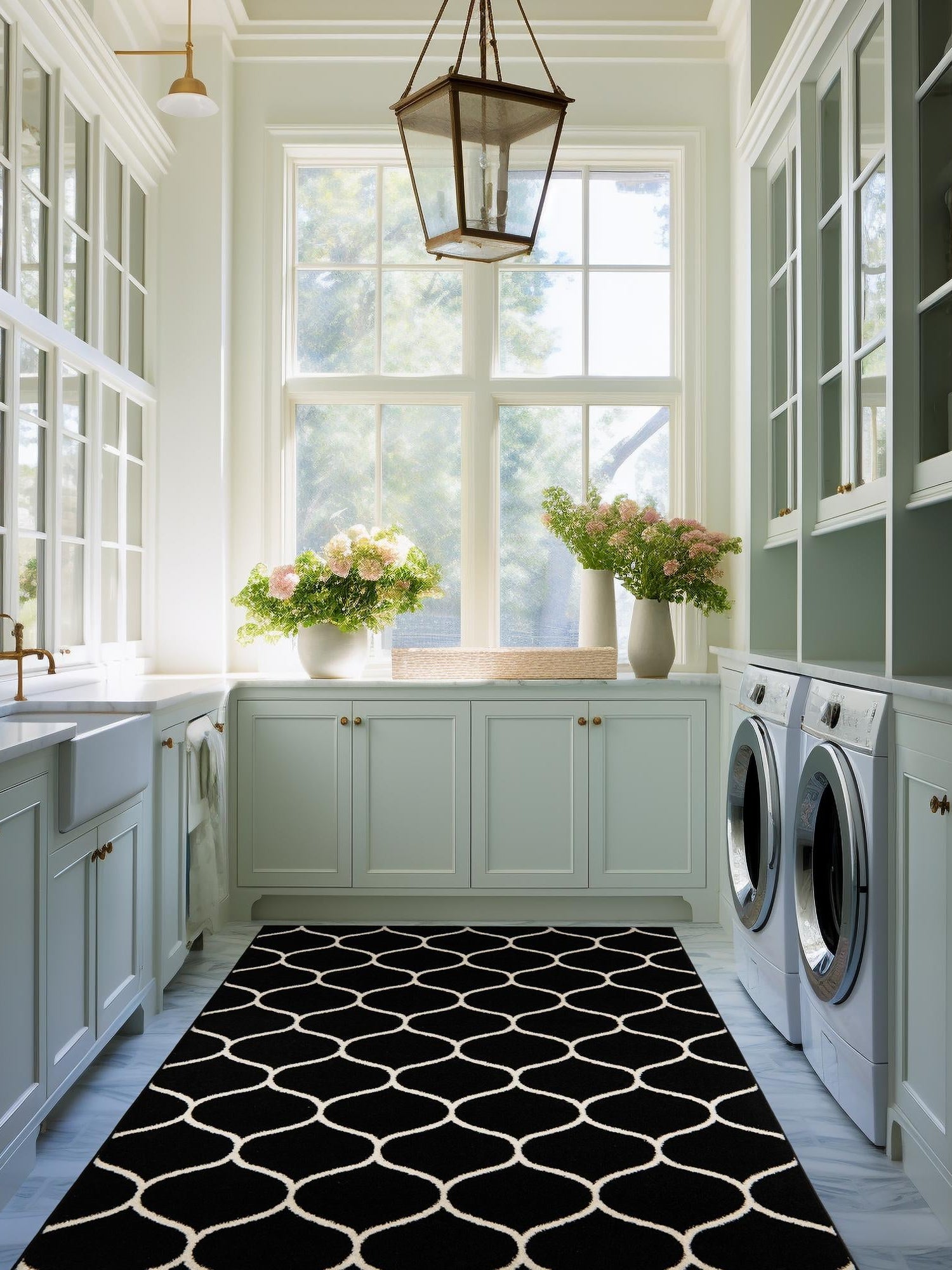 Black 10' x 14' 1 Trellis Frieze Rectangle Area Rug Geometric Modern Unique Stain Resistant Easy Clean Carpet for Living, Dining, Bedrooms, Office for Sale at Rug Engine