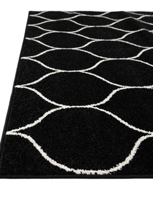 Black 2' x 3' 1 Trellis Frieze Rectangle Area Rug Geometric Modern Unique Stain Resistant Easy Clean Carpet for Living, Dining, Bedrooms, Office for Sale at Rug Engine