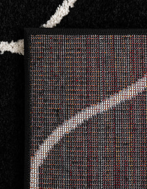 Black 9' x 12' Trellis Frieze Rectangle Area Rug Geometric Modern Unique Stain Resistant Easy Clean Carpet for Living, Dining, Bedrooms, Office for Sale at Rug Engine