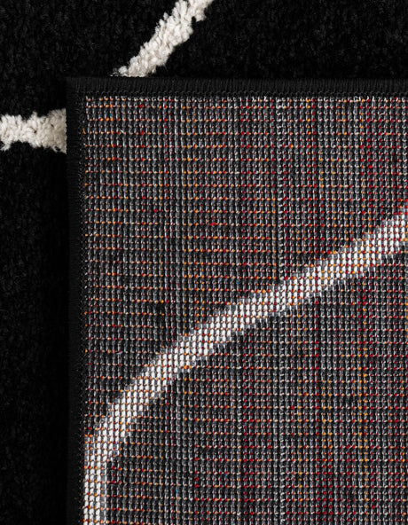 Black 9' x 12' Trellis Frieze Rectangle Area Rug Geometric Modern Unique Stain Resistant Easy Clean Carpet for Living, Dining, Bedrooms, Office for Sale at Rug Engine