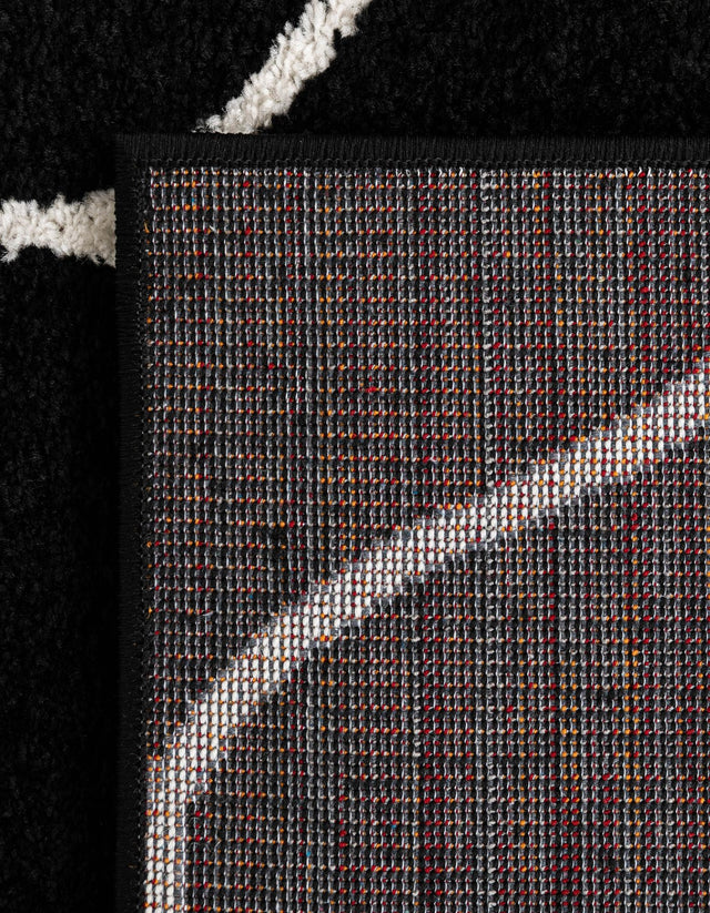 Black 9' x 12' Trellis Frieze Rectangle Area Rug Geometric Modern Unique Stain Resistant Easy Clean Carpet for Living, Dining, Bedrooms, Office for Sale at Rug Engine