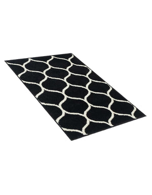 Black 2' x 3' 1 Trellis Frieze Rectangle Area Rug Geometric Modern Unique Stain Resistant Easy Clean Carpet for Living, Dining, Bedrooms, Office for Sale at Rug Engine
