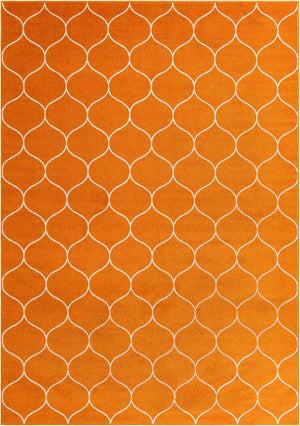 Orange 10' x 14' 1 Trellis Frieze Rectangle Area Rug Geometric Modern Unique Stain Resistant Easy Clean Carpet for Living, Dining, Bedrooms, Office for Sale at Rug Engine