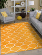 Orange 7' 10 x 11' Trellis Frieze Rectangle Area Rug Geometric Modern Unique Stain Resistant Easy Clean Carpet for Living, Dining, Bedrooms, Office for Sale at Rug Engine