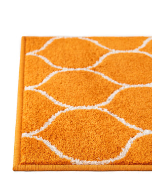 Orange 2' x 6' 1 Trellis Frieze Runner Area Rug Geometric Modern Unique Stain Resistant Easy Clean Carpet for Living, Dining, Bedrooms, Office for Sale at Rug Engine