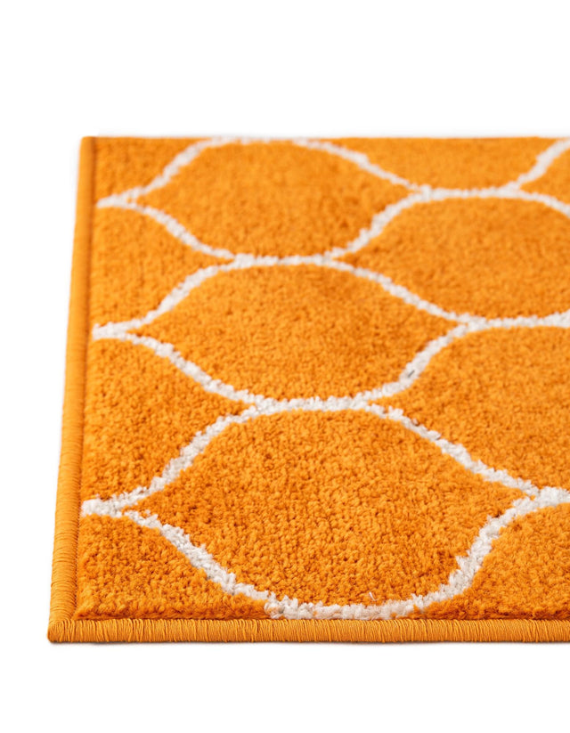 Orange 2' x 6' 1 Trellis Frieze Runner Area Rug Geometric Modern Unique Stain Resistant Easy Clean Carpet for Living, Dining, Bedrooms, Office for Sale at Rug Engine