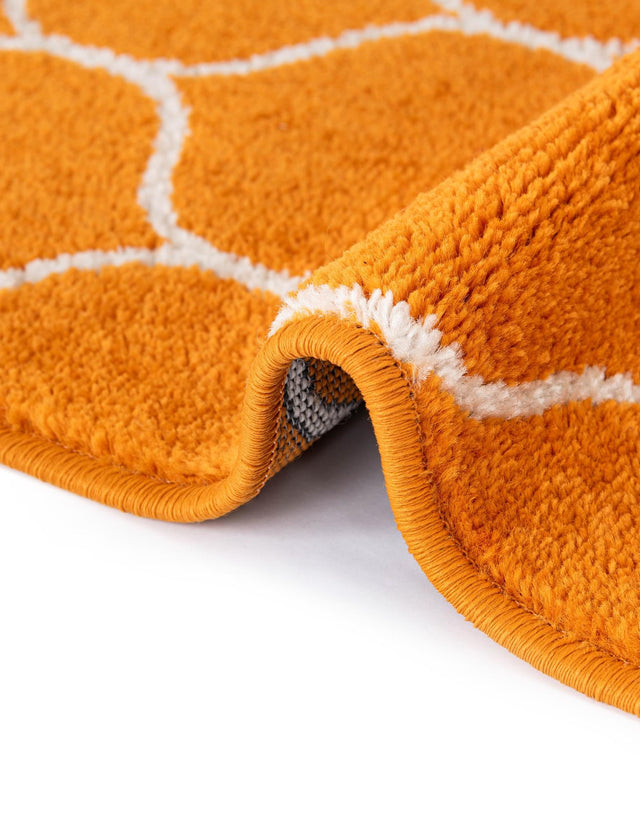 Orange 2' x 6' 1 Trellis Frieze Runner Area Rug Geometric Modern Unique Stain Resistant Easy Clean Carpet for Living, Dining, Bedrooms, Office for Sale at Rug Engine