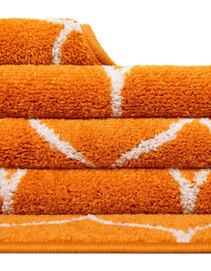 Orange 2' x 6' 1 Trellis Frieze Runner Area Rug Geometric Modern Unique Stain Resistant Easy Clean Carpet for Living, Dining, Bedrooms, Office for Sale at Rug Engine