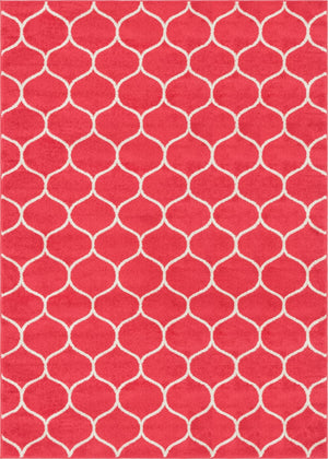Pink 10' x 14' 1 Trellis Frieze Rectangle Area Rug Geometric Modern Unique Stain Resistant Easy Clean Carpet for Living, Dining, Bedrooms, Office for Sale at Rug Engine