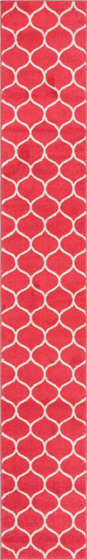Pink 2' x 13' 1 Trellis Frieze Runner Area Rug Geometric Modern Unique Stain Resistant Easy Clean Carpet for Living, Dining, Bedrooms, Office for Sale at Rug Engine
