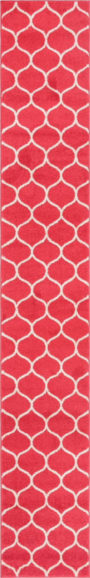 Pink 2' x 13' 1 Trellis Frieze Runner Area Rug Geometric Modern Unique Stain Resistant Easy Clean Carpet for Living, Dining, Bedrooms, Office for Sale at Rug Engine