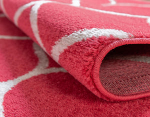 Pink 2' x 13' 1 Trellis Frieze Runner Area Rug Geometric Modern Unique Stain Resistant Easy Clean Carpet for Living, Dining, Bedrooms, Office for Sale at Rug Engine