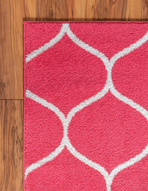 Pink 2' x 6' 1 Trellis Frieze Runner Area Rug Geometric Modern Unique Stain Resistant Easy Clean Carpet for Living, Dining, Bedrooms, Office for Sale at Rug Engine