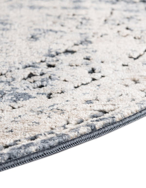 Navy Blue 4' 1 x 4' 1 Chateau Round Area Rug 85% Polypropylene & 15% Chenille With Cotton Backing Traditional Vintage Distressed Carpet for Classical Interior Design Decorating for Sale at Rug Engine