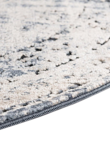 Navy Blue 4' 1 x 4' 1 Chateau Round Area Rug 85% Polypropylene & 15% Chenille With Cotton Backing Traditional Vintage Distressed Carpet for Classical Interior Design Decorating for Sale at Rug Engine