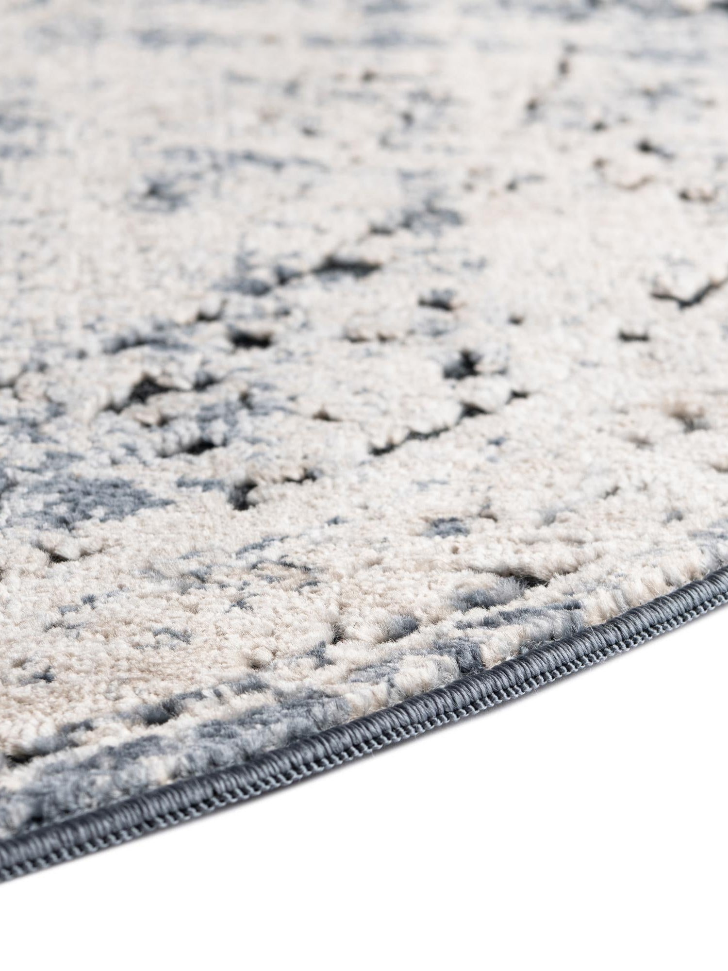 Navy Blue 7' 10 x 7' 10 Chateau Round Area Rug 85% Polypropylene & 15% Chenille With Cotton Backing Traditional Vintage Distressed Carpet for Classical Interior Design Decorating for Sale at Rug Engine