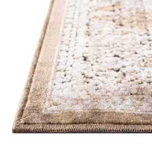 Khaki 6' 1 x 9' Chateau Rectangle Area Rug 85% Polypropylene & 15% Chenille With Cotton Backing Traditional Vintage Distressed Carpet for Classical Interior Design Decorating for Sale at Rug Engine