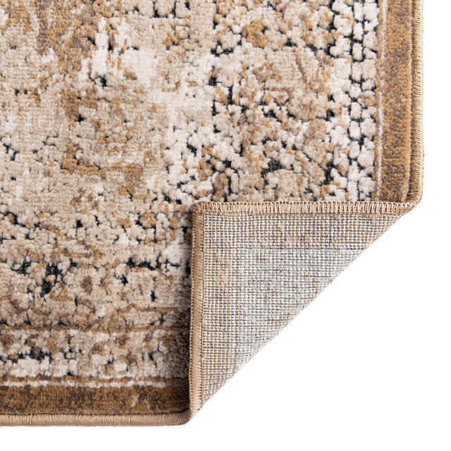 Khaki 6' 1 x 9' Chateau Rectangle Area Rug 85% Polypropylene & 15% Chenille With Cotton Backing Traditional Vintage Distressed Carpet for Classical Interior Design Decorating for Sale at Rug Engine