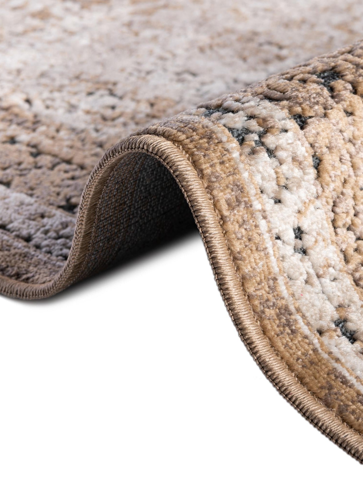 Khaki 6' 1 x 9' Chateau Rectangle Area Rug 85% Polypropylene & 15% Chenille With Cotton Backing Traditional Vintage Distressed Carpet for Classical Interior Design Decorating for Sale at Rug Engine