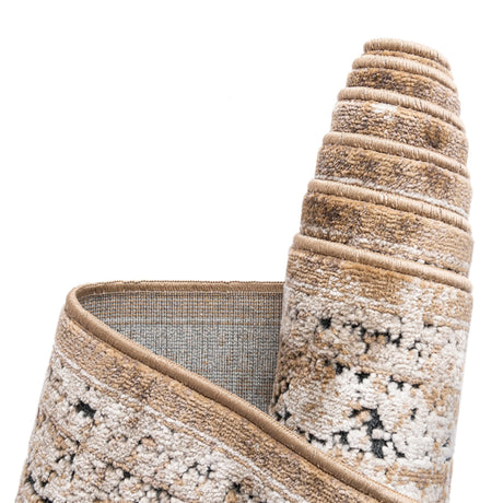 Khaki 6' 1 x 9' Chateau Rectangle Area Rug 85% Polypropylene & 15% Chenille With Cotton Backing Traditional Vintage Distressed Carpet for Classical Interior Design Decorating for Sale at Rug Engine