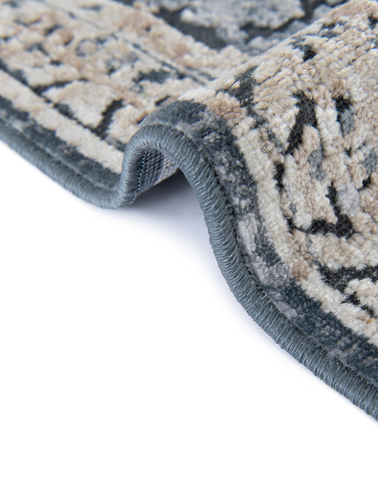 Slate Blue 9' x 12' Chateau Rectangle Area Rug 85% Polypropylene & 15% Chenille With Cotton Backing Traditional Vintage Distressed Carpet for Classical Interior Design Decorating for Sale at Rug Engine