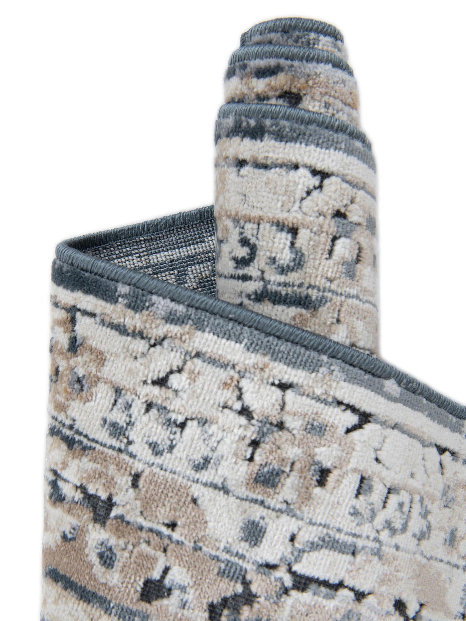 Slate Blue 9' x 12' Chateau Rectangle Area Rug 85% Polypropylene & 15% Chenille With Cotton Backing Traditional Vintage Distressed Carpet for Classical Interior Design Decorating for Sale at Rug Engine