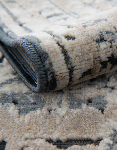 Slate Blue 4' 1 x 4' 1 Chateau Round Area Rug 85% Polypropylene & 15% Chenille With Cotton Backing Traditional Vintage Distressed Carpet for Classical Interior Design Decorating for Sale at Rug Engine