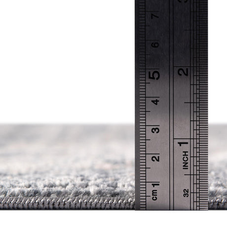 Gray Blue 4' 1 x 4' 1 Chateau Round Area Rug 85% Polypropylene & 15% Chenille With Cotton Backing Traditional Vintage Distressed Carpet for Classical Interior Design Decorating for Sale at Rug Engine