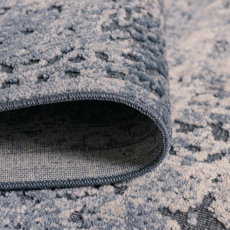 Gray Blue 4' 1 x 4' 1 Chateau Round Area Rug 85% Polypropylene & 15% Chenille With Cotton Backing Traditional Vintage Distressed Carpet for Classical Interior Design Decorating for Sale at Rug Engine