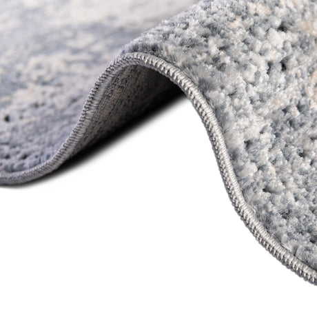 Gray Blue 4' 1 x 4' 1 Chateau Round Area Rug 85% Polypropylene & 15% Chenille With Cotton Backing Traditional Vintage Distressed Carpet for Classical Interior Design Decorating for Sale at Rug Engine